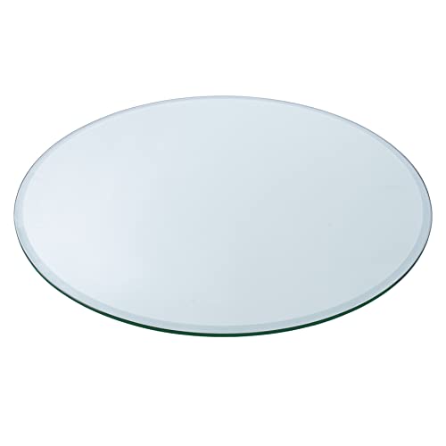 Spancraft 43" Round 1/4" Thick Tempered Clear Glass Table Top with Flat Polished Edge