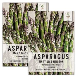 seed needs, mary washington asparagus seeds for planting (asparagus officinalis) heirloom, non-gmo & untreated (2 packs)