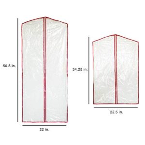 13 Piece Garment Bags for Closet Storage - Clear Vinyl and Poly Plastic Material Designed for Convenient Storage