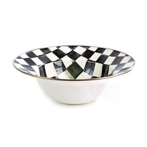 mackenzie-childs courtly check serving bowl, large 12-inch enamel serving dish