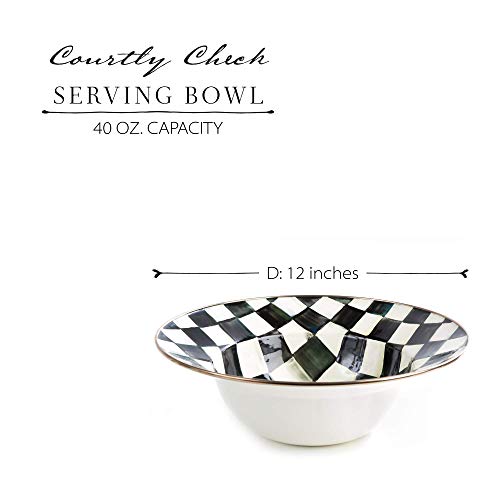 MACKENZIE-CHILDS Courtly Check Serving Bowl, Large 12-Inch Enamel Serving Dish