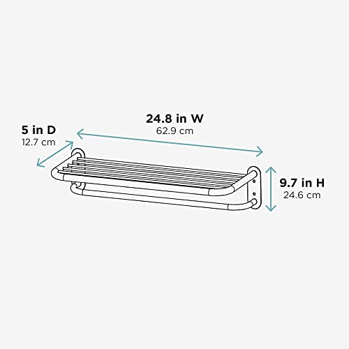 Zenna Home 9005SS, Hotel Style-Towel Shelf, Chrome