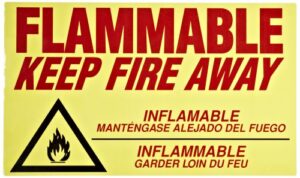 eagle - c-97 c97d flammable keep fire away decal