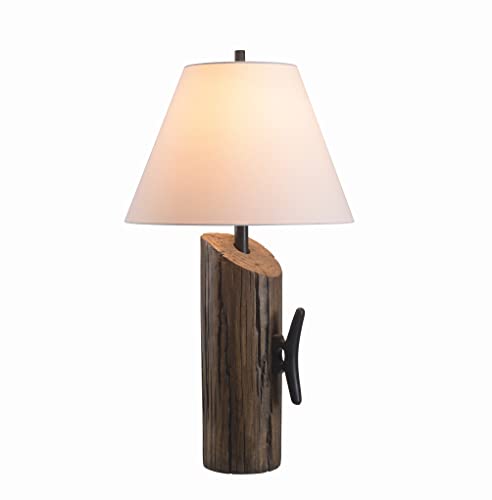 Kenroy Home 32055WDG Cole Table Lamps, Medium, Wood Grain