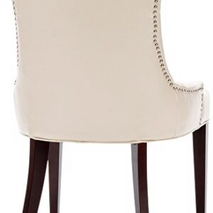 Safavieh Mercer Collection Erica Leather Button-Tufted Side Chair, Cream