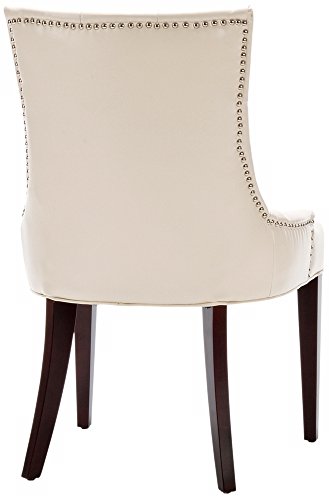 Safavieh Mercer Collection Erica Leather Button-Tufted Side Chair, Cream