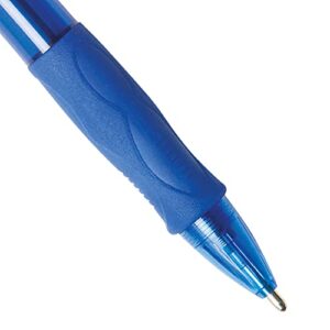 BIC Atlantis Velocity Bold Retractable Ball Pen, Bold Point (1.6mm), Blue, 12-Count, Rubber Grip for Comfortable Writing