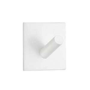 beslagsboden square design single wall mounted hook finish: white matte stainless steel