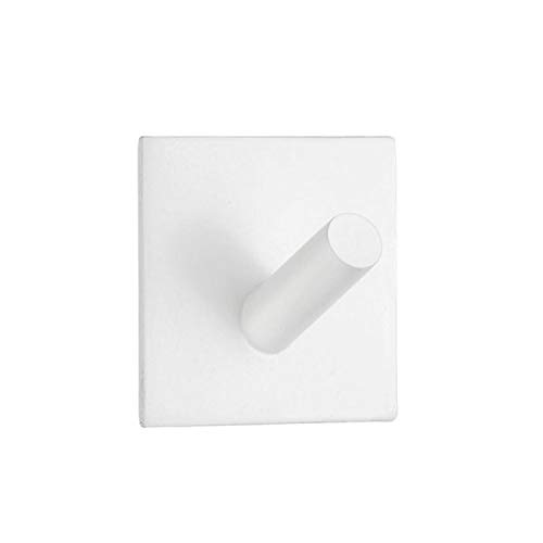 Beslagsboden Square Design Single Wall Mounted Hook Finish: White Matte Stainless Steel