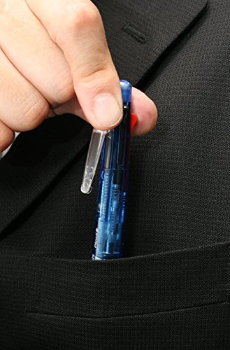 ZEBRA Clip-On Multi F Series 4 Color 0.7 mm Ballpoint Multi Pen/0.5 mm Pencil, Fresh Blue Body (B4SA1-FBL)