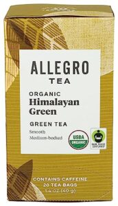allegro tea, organic himalayan green tea bags, 20 ct