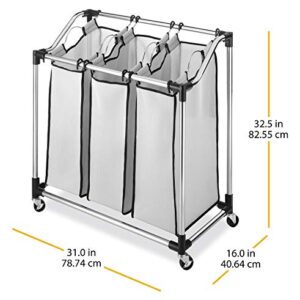 Whitmor Chrome Laundry Sorter with Foam Mesh Bags