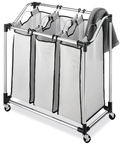 Whitmor Chrome Laundry Sorter with Foam Mesh Bags