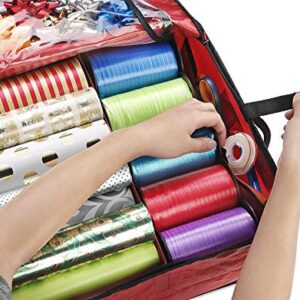 Christmas Storage Organizer – Spacious Under-bed Holiday Wrapping Paper Container –Perfect for Gift Wrap, Bags, Ribbons, Bows, Cards, Wrapping Supplies and Many More