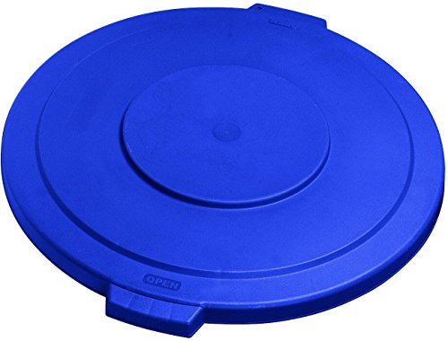 Carlisle FoodService Products 34103314 Bronco Polyethylene Round Lid, 22.5" Diameter x 2.13" Height, Blue, for 32 Gallon Trash Containers