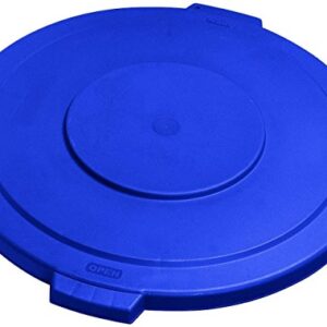 Carlisle FoodService Products 34103314 Bronco Polyethylene Round Lid, 22.5" Diameter x 2.13" Height, Blue, for 32 Gallon Trash Containers