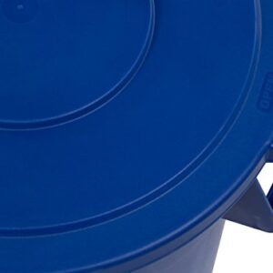 Carlisle FoodService Products 34103314 Bronco Polyethylene Round Lid, 22.5" Diameter x 2.13" Height, Blue, for 32 Gallon Trash Containers