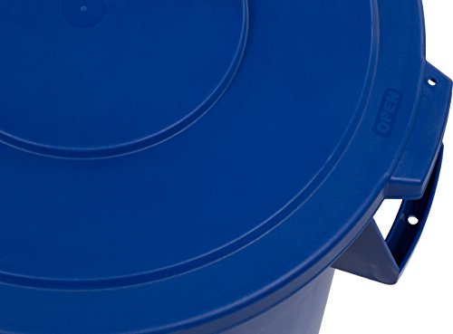 Carlisle FoodService Products 34103314 Bronco Polyethylene Round Lid, 22.5" Diameter x 2.13" Height, Blue, for 32 Gallon Trash Containers