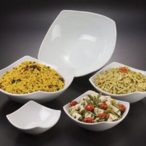 American Metalcraft SQND9 Prestige Ceramic 9" Squound Bowl, White