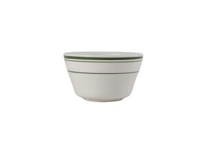 tuxton china tgb-004 bouillon, 8 oz., 4" dia. x 2-3/8" h, round, wide rim, rolled edge, microwave & dishwasher safe, oven proof, fully vitrified, lead-free, ceramic, green bay, case of 36