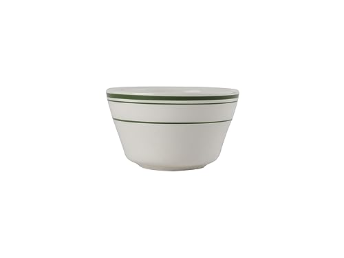 Tuxton China TGB-004 Bouillon, 8 oz., 4" Dia. x 2-3/8" H, Round, Wide Rim, Rolled Edge, Microwave & Dishwasher Safe, Oven Proof, Fully vitrified, Lead-Free, Ceramic, Green Bay, Case of 36