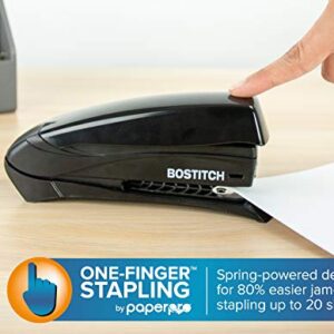 Bostitch Inspire 20 Sheet Stapler - One Finger, No Effort, Spring Powered Stapler - Black (1423)