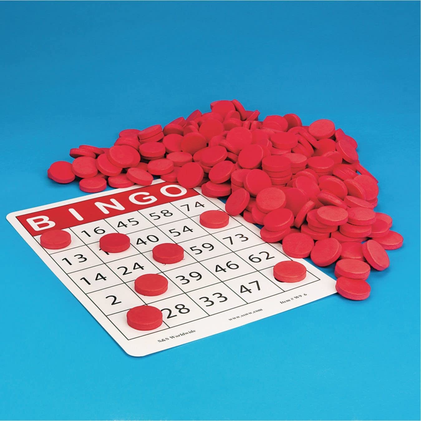 S&S Worldwide Quiet Bingo Chips, Red (Pack of 250)