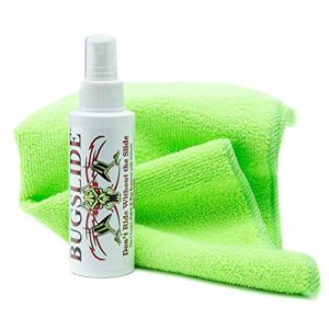 bugslide 4 oz travel kit with cleaner with microfiber towel - multisurface cleaning and car detailing solution that shines and degreases your car, convenient size for travel