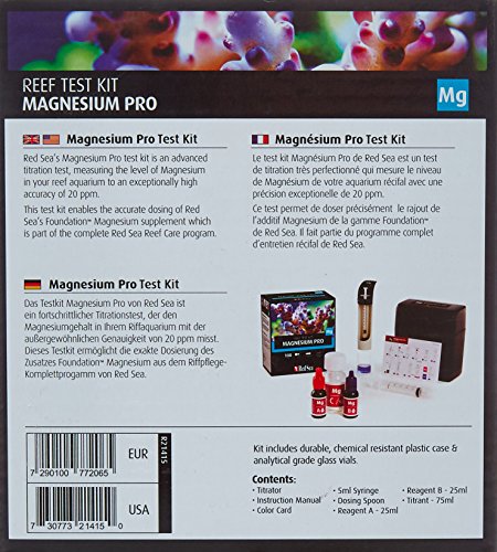 Red Sea Fish Pharm ARE21415 Saltwater Magnesium Pro Test Kit for Aquarium, 100 Tests