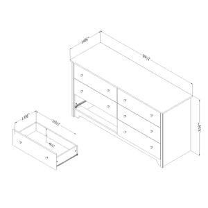 South Shore Vito 6-Drawer Double Dresser, Pure White