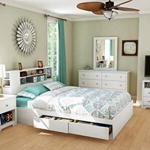 South Shore Vito Mates Bed with 2 Drawers, Queen 60-inch, Pure White