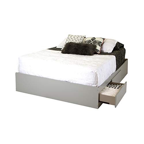 South Shore Vito Mates Bed with 2 Drawers, Queen 60-inch, Pure White