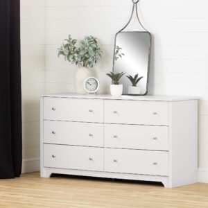 South Shore Vito 6-Drawer Double Dresser, Pure White