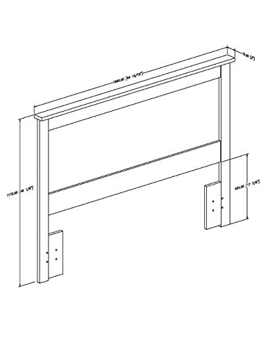 South Shore Vito Headboard Full/Queen , 54/60-Inch, Pure White