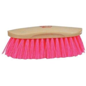 decker manufacturing grip fit grooming horse brush hot pink synthetic bristles
