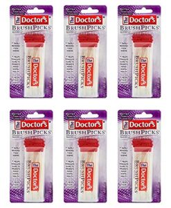the doctor's brushpicks interdental toothpicks | 120-picks per pack | (6-pack)