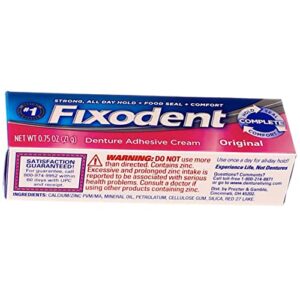 Fixodent Denture Adhesive Cream Original 0.75 oz (Pack of 3)