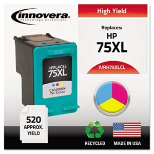 innovera remanufactured tri-color high-yield ink, replacement for 75xl (cb338wn), 520 page-yield