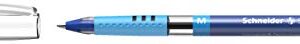 Schneider Slider Basic M (Medium) Ballpoint Pen, 1.0 mm, Transparent Barrel, Blue Ink, Box of 10 Pens (151103)