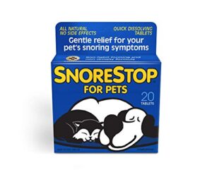 snorestop for pets 20 chewable tablets i natural anti-snoring solution i snore relief for dogs cats i stop snoring aid i sleep remedy i device free i helps stop snores i anti-snore aid