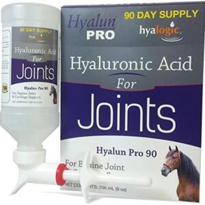 Hyalogic Hyaluronic Acid for Horses 90 Day Supply - 9oz - Easy Oral Tip Dispenser - Liquid HA Supplement for Equine Joints and Cartilage Support - Hyalun Pro - 9 oz / 296ml