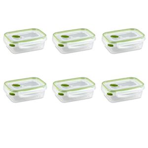 sterilite ultra seal 3.1-cup rectangle see-through lid and bases with new leaf accents, 6-pack