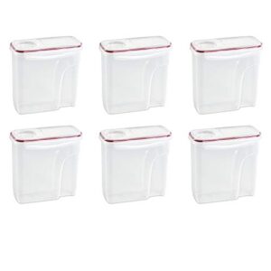 sterilite 6606 ultra seal 24-cup dry food container, clear lid and base with red rocket accents, 6-pack