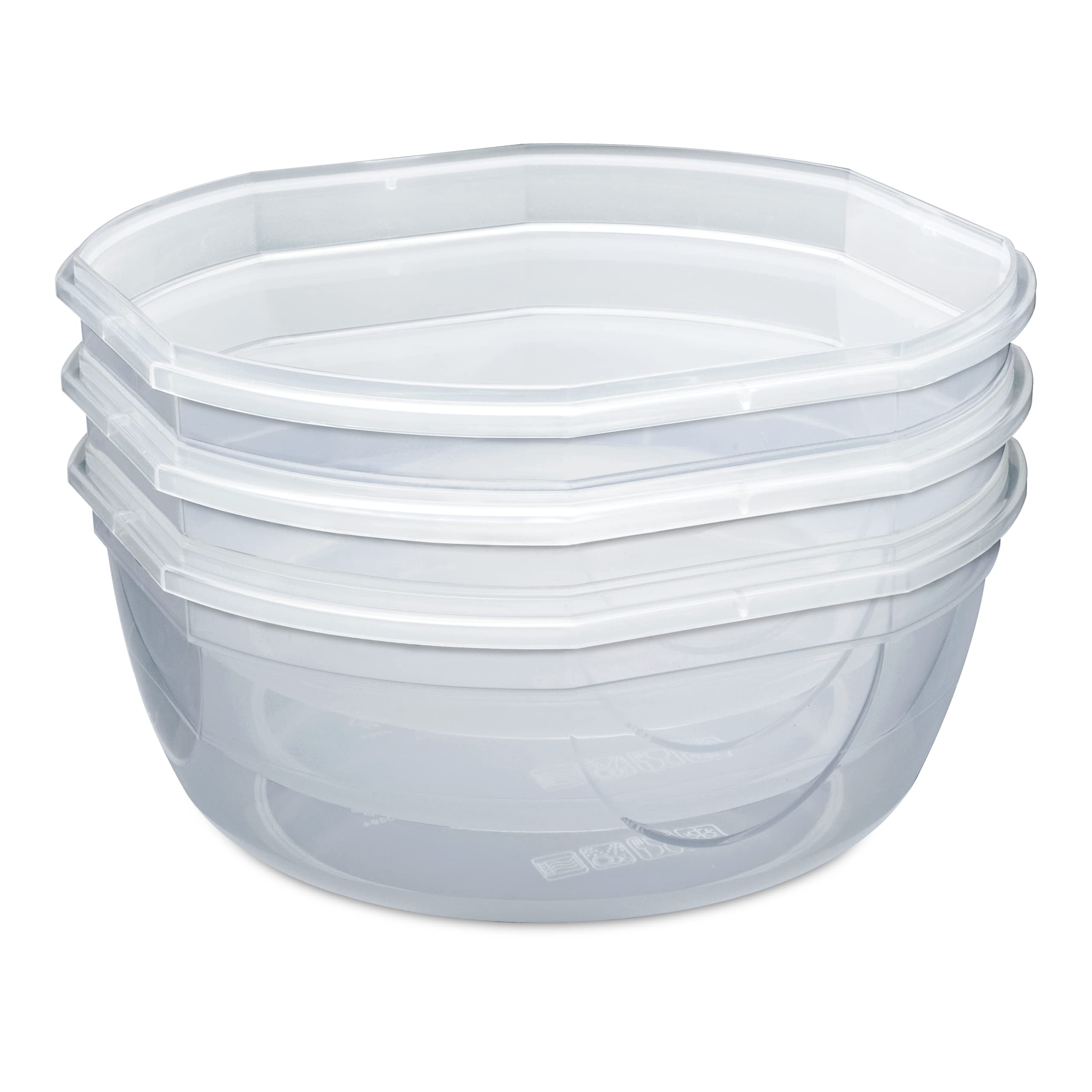 Sterilite 0 Ultra-Seal 2.5 Quart Bowl, Clear Lid & Base with Rocket Red Gasket, 4-Pack