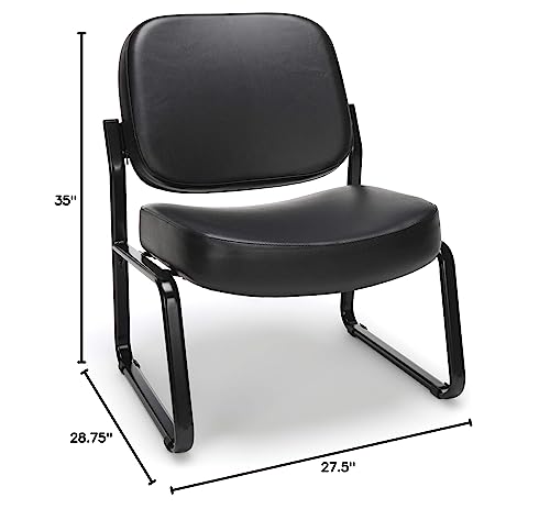 OFM Big & Tall Armless Guest and Reception Chair, Black