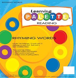 kindergarten reading learning palette rhyming words