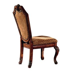 acme furniture chair, fabric & cherry