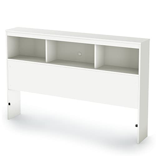 South Shore Spark Bookcase Headboard, Full, Pure White