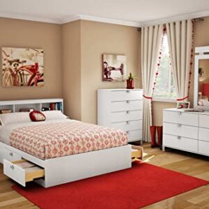 South Shore Spark Bookcase Headboard, Full, Pure White