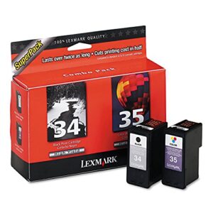 genuine new lexmark 18c0535 #34/#35 high yield ink combo pack